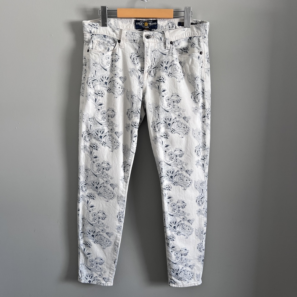Lucky Brand Sofia Skinny Jeans Japanese Floral Print Size 12 31